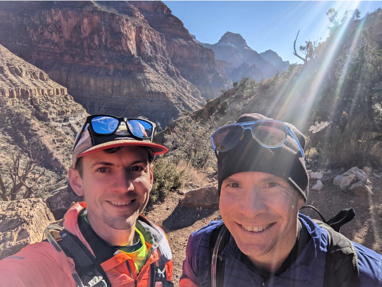 Dr. Matt and his cousin on the north kaibab trail