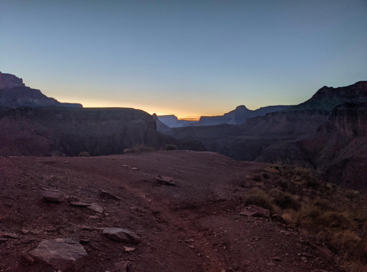 sunset from tip off point at grand canyon
